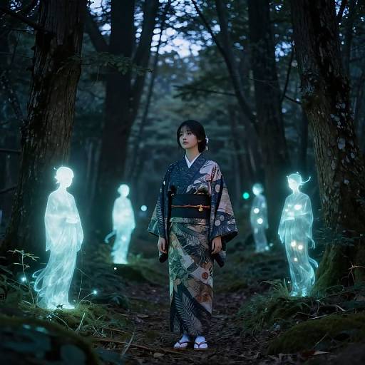 Oshino in Mystical Twilight Forest