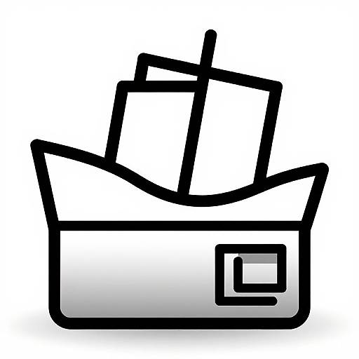Retro Monochrome Sinking Ship Icon