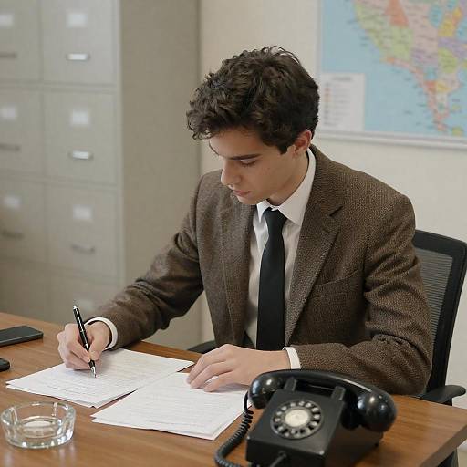 Young Man in Tweed at Desk