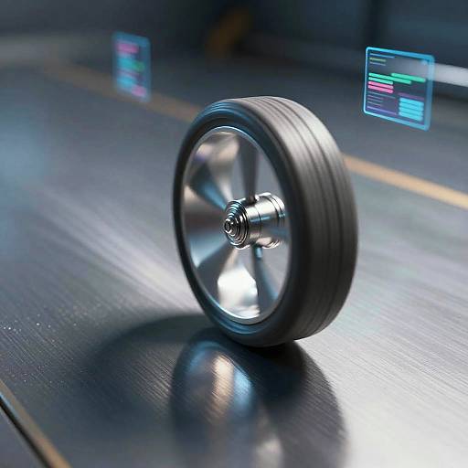 Futuristic Wheel with Holographic Data
