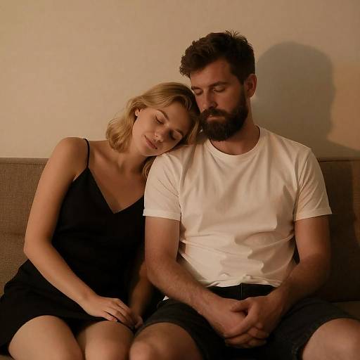 Couple Relaxing on Couch