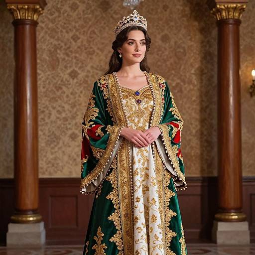 Regal Woman in Ornate Dress