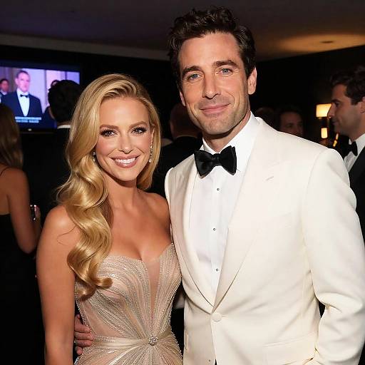 Elegant Couple in Formal Attire at Event