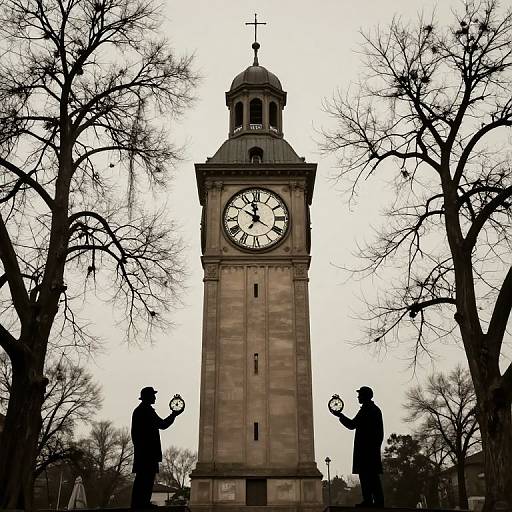 Timeless Ancient Clock Tower Scene