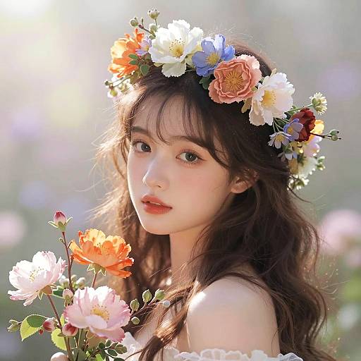 Enchanted Floral Woman Illustration