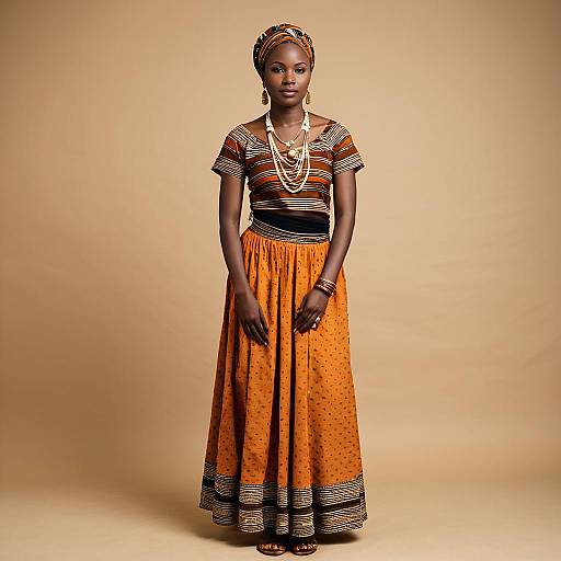 African Woman in Tswana Traditional Attire