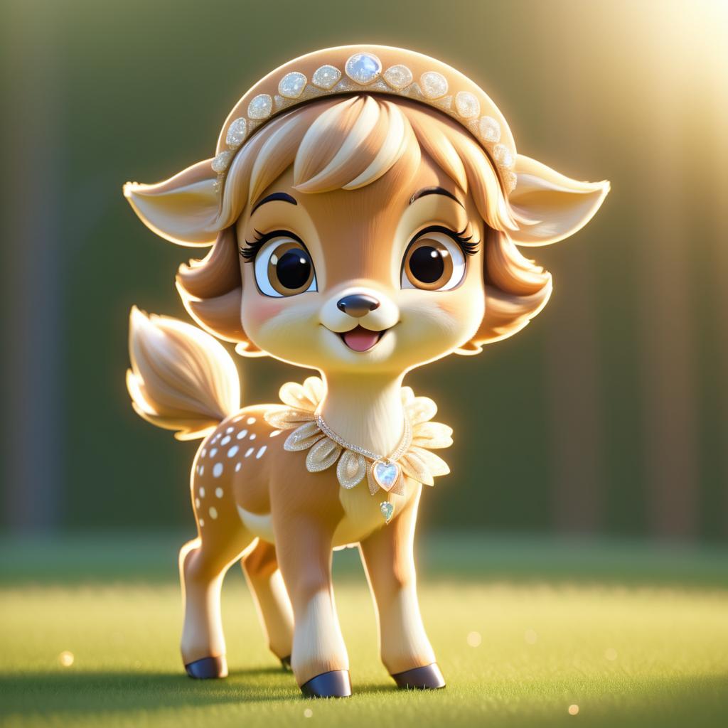 Adorable Cel-Shaded Flapper Baby Fawn