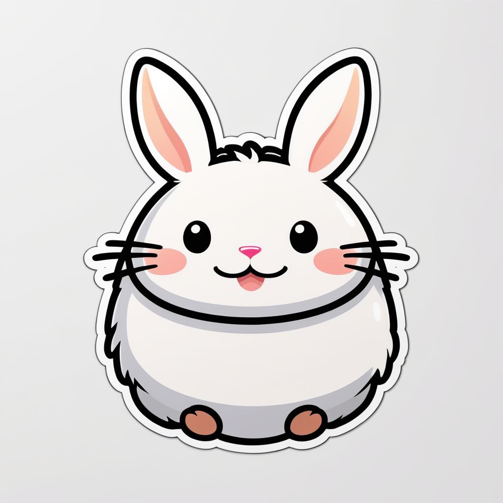 Adorable Studio Ghibli-Inspired Bunny Sticker