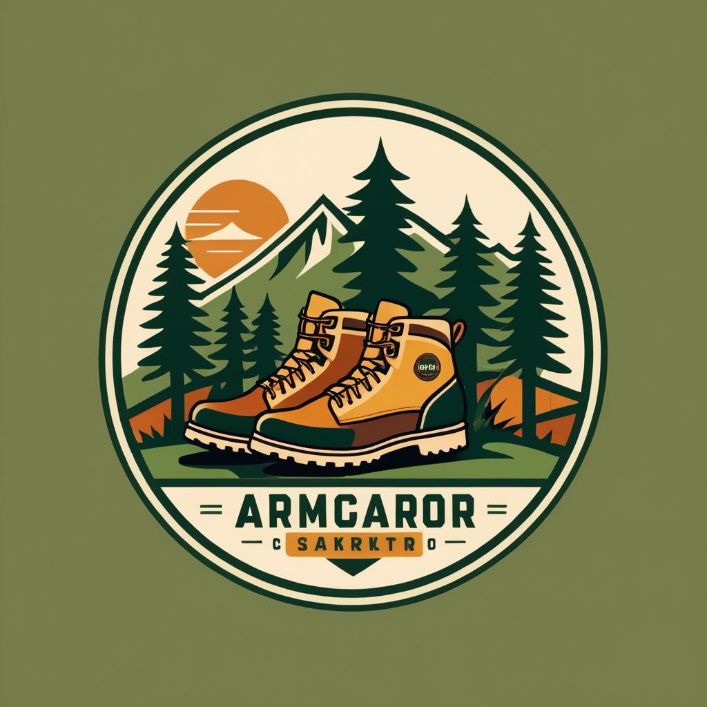 Vintage Outdoor Hiking Boot Logo