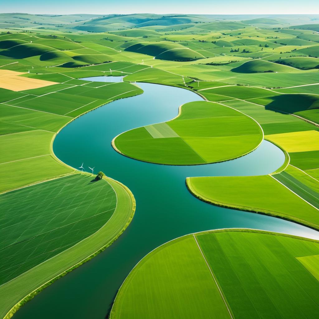 Scenic Green Hills with Renewable Energy