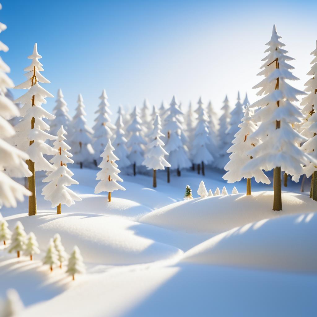 Miniature Winter Forest Animation Scene