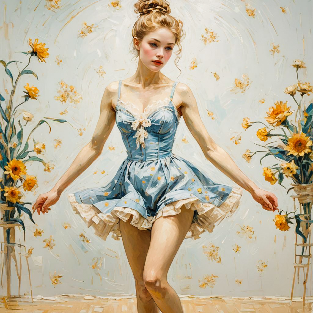 Playful Dancer in Van Gogh Style