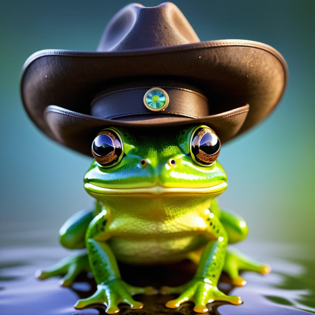 Ultra HD Frog in Cowboy Hat Photography