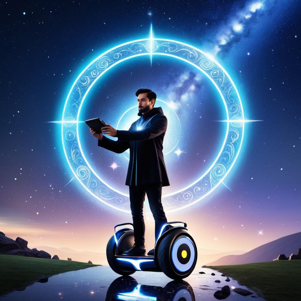 Celestial Sorcerer on a Magical Segway