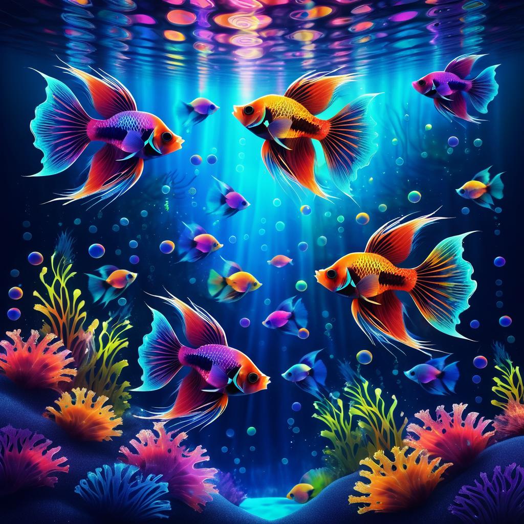 Vibrant Dreamlike Underwater Fish Illustration