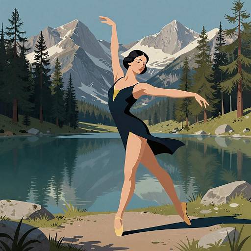 Ballet Dancer by Alpine Lake