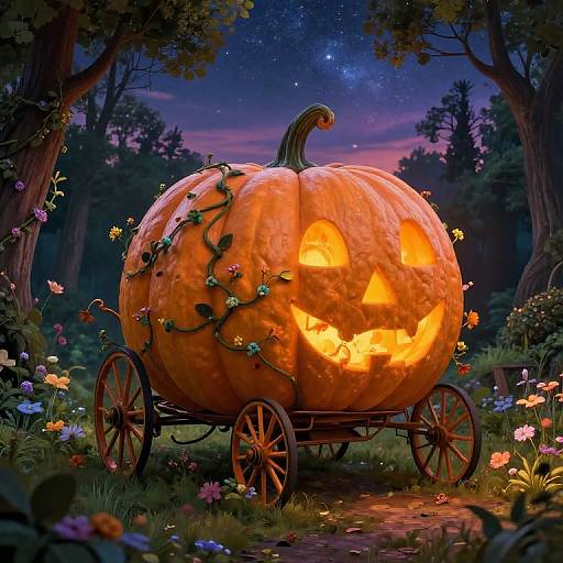Whimsical Pumpkin Carriage Fantasy
