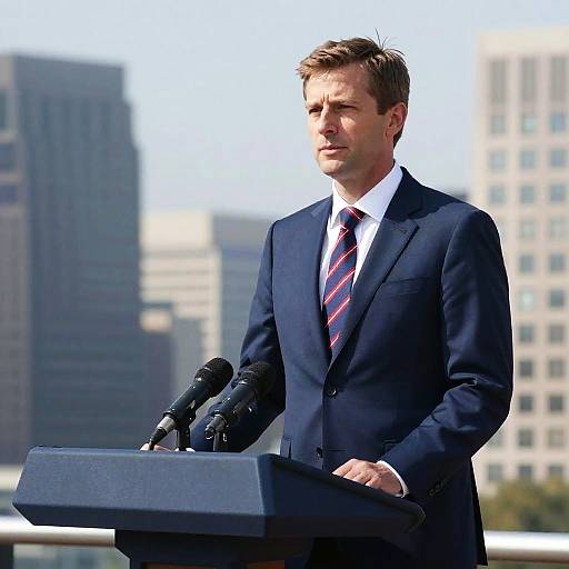 Confident Politician in Tailored Suit