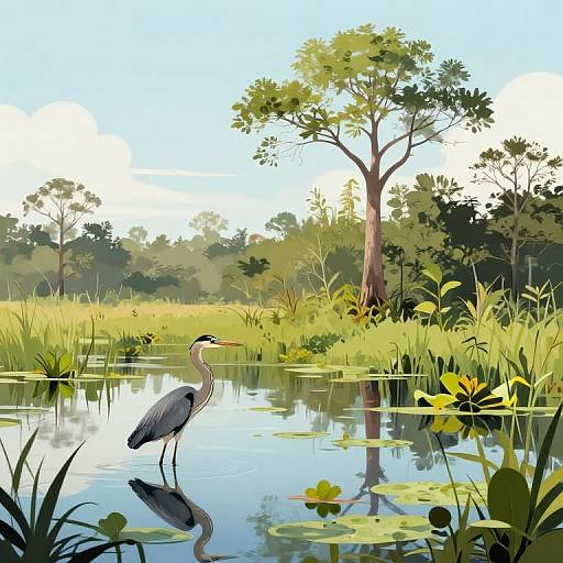 Serene Florida Swamp Concept Art