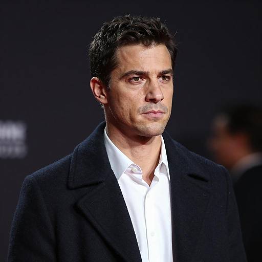 Serious Portrait of a Man in Dark Coat