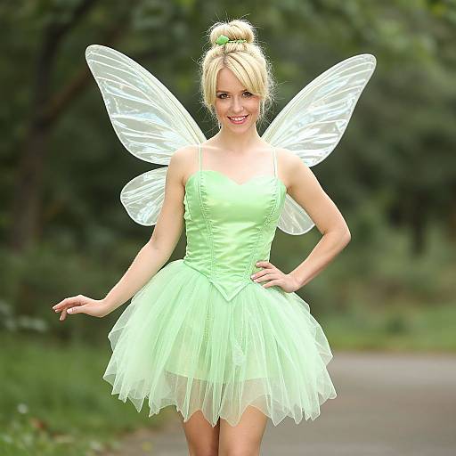 Woman in Tinkerbell Fairy Costume