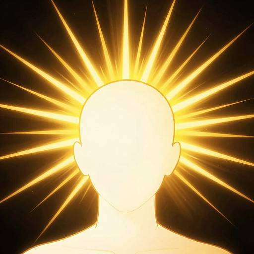 Radiant Bald Head with Golden Rays