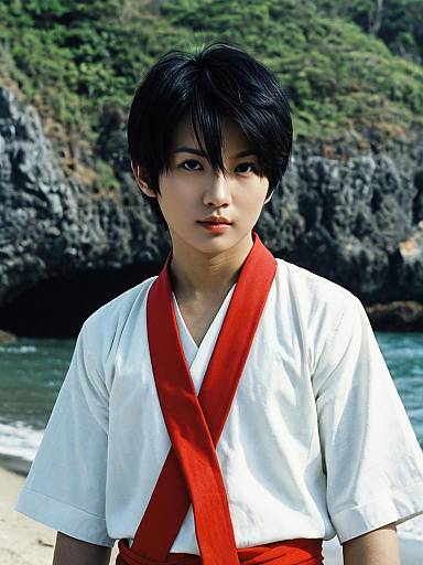 Realistic Asian Male in Coastal Fashion