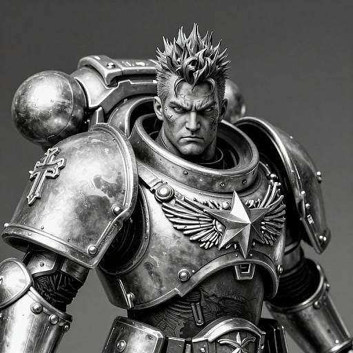 Intricate Silver Warhammer Space Marine