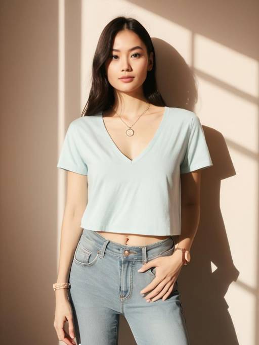 Casual Chic: Women’s Denim and T-Shirt Look