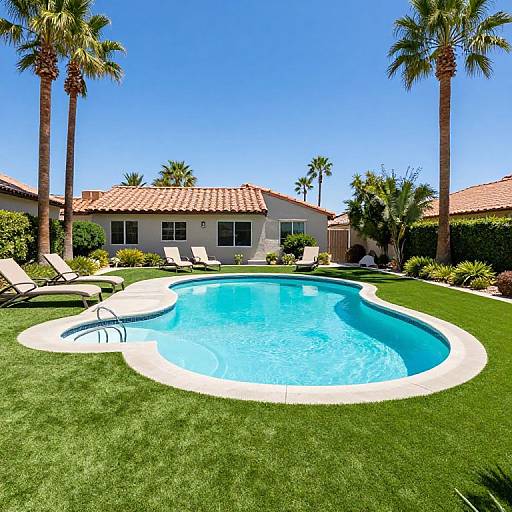 Lush Turf and Poolside Oasis