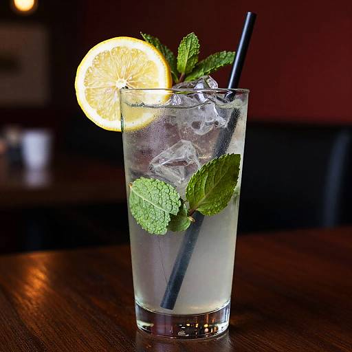 Refreshing Glass with Lemon and Mint