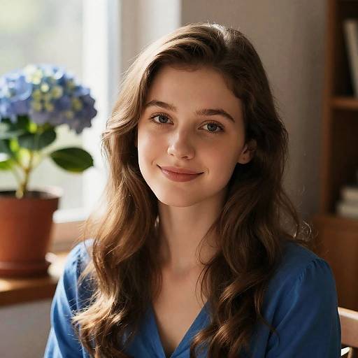 Soft Portrait of a Smiling Young Woman