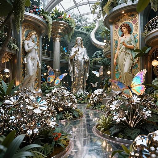 Futuristic Enchanted Metallic Garden