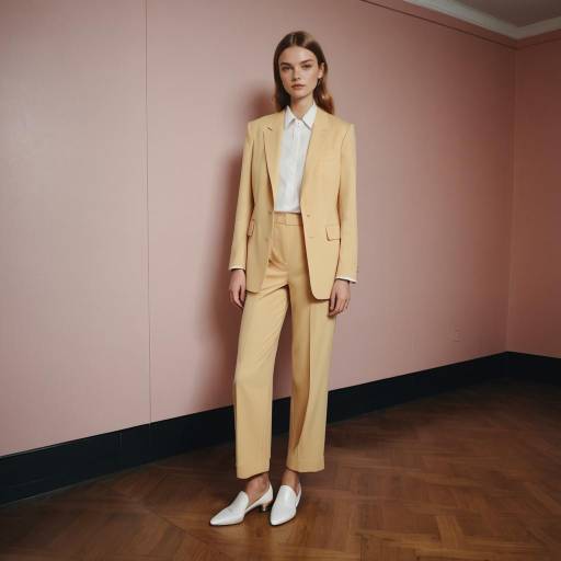 Woman in Yellow Suit and White Shirt