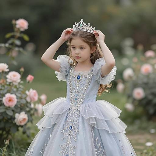 Whimsical Princess Portrait in Blooming Garden