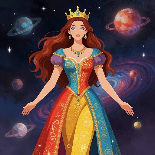 Regal Woman in Cosmic Fantasy