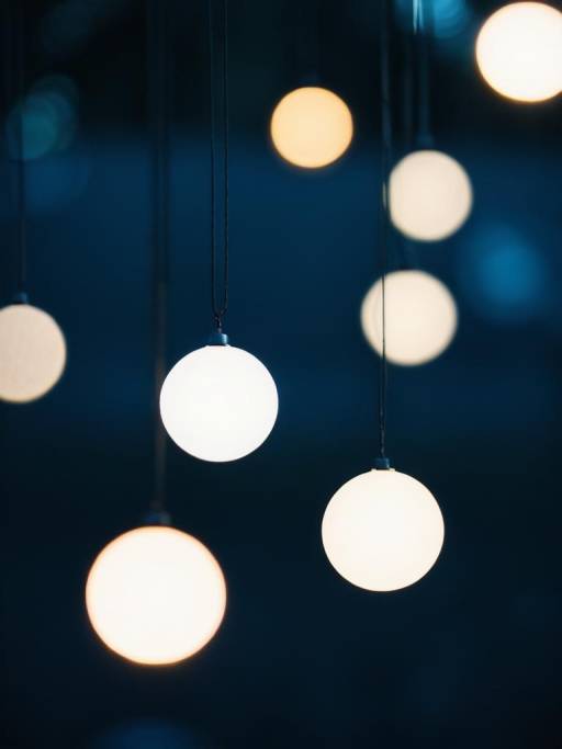 Hanging Spherical Lights with Dark Background
