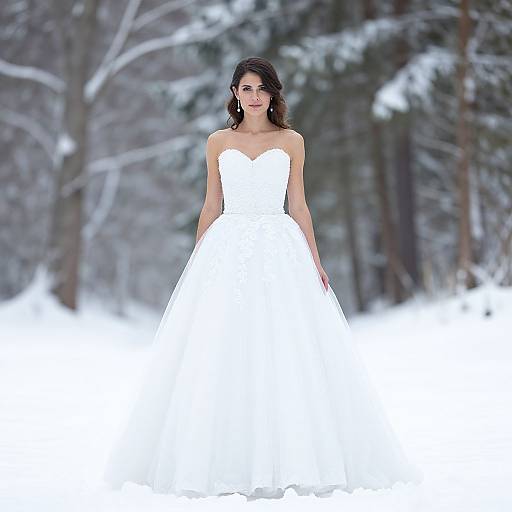 Winter Fairy Woman in Wedding Dress