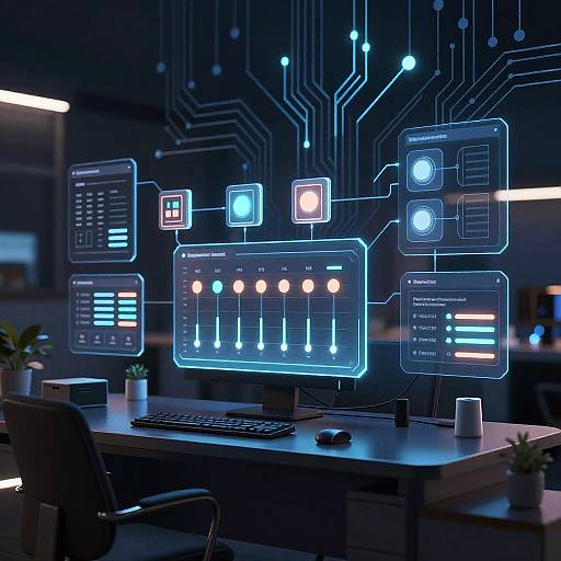 Futuristic ComfyUI AI Workspace