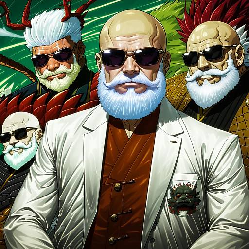 Illustration of Muten roushi, dragon ball in the style of Sei (kaien kien)