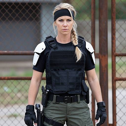 Serious Tactical Woman in Action