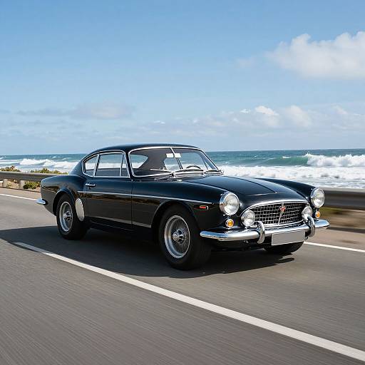 Vintage Landau Car on Coastal Highway