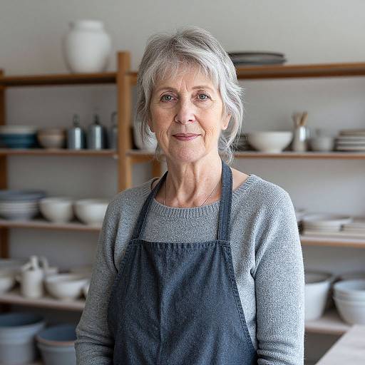 Portrait of Senior Woman in Pottery Studio