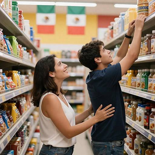 Couple Shopping in Mexican Market