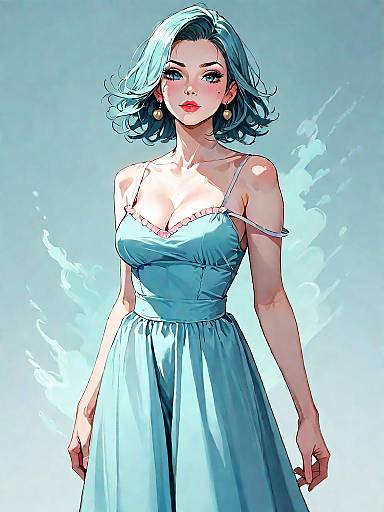 Stylish Woman in Chic Slip Dress