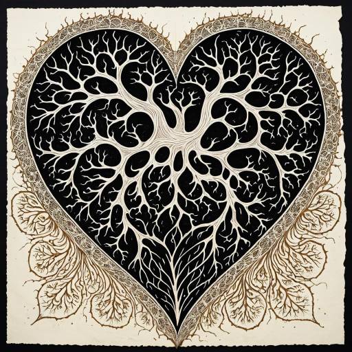 Intricate Heart Linocut Art Intricate Heart Linocut Art
