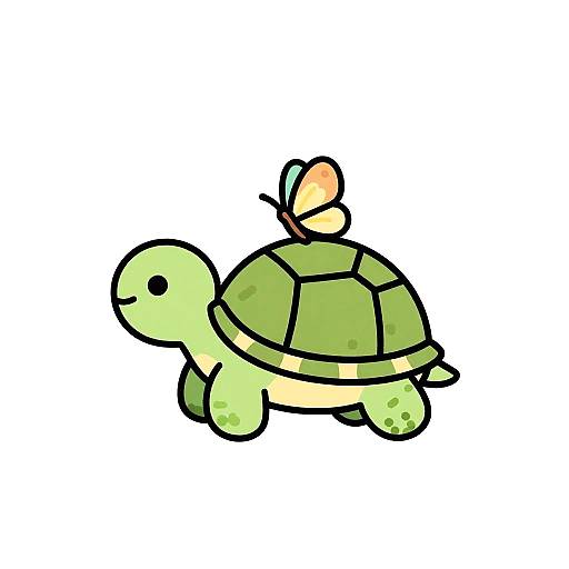 Friendly Turtle Line Art Illustration