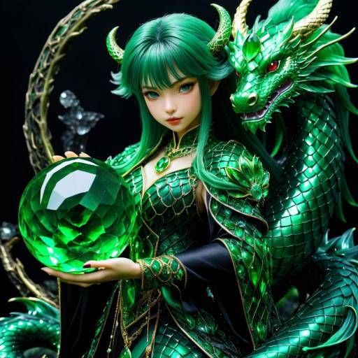 Elegant Dragon-Girl in Dark Fantasy World