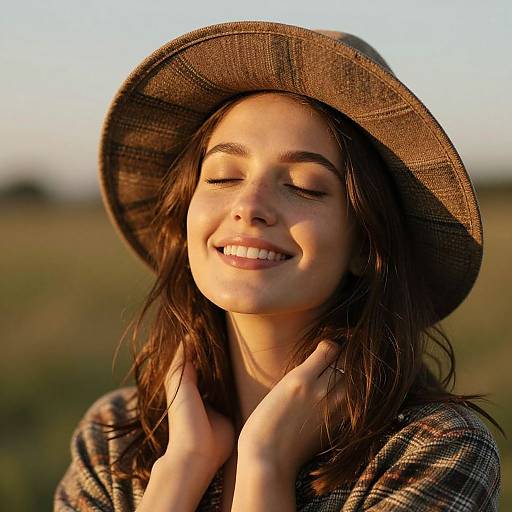 Serene Woman in Golden Hour Glow