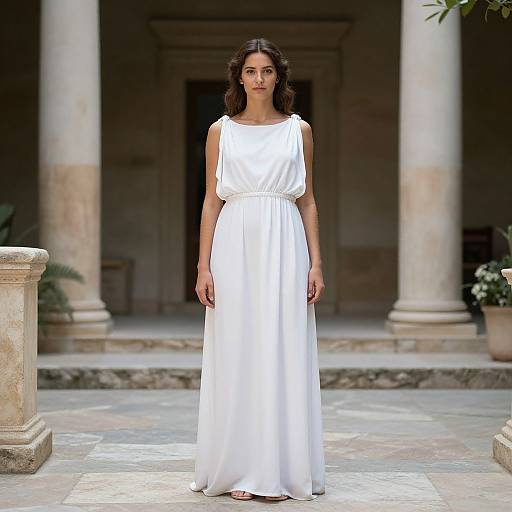 Athenian Goddess in Courtyard